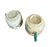 Vintage Japanese Satsuma Style Tea Set Hand Painted Floral Crackle Glaze Green Handles - Set of 7 For Sale - Image 11 of 12