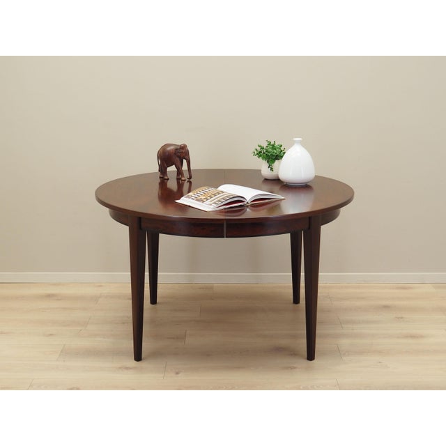 Danish Round Rosewood Table by Omann Jun, 1970s For Sale - Image 3 of 18