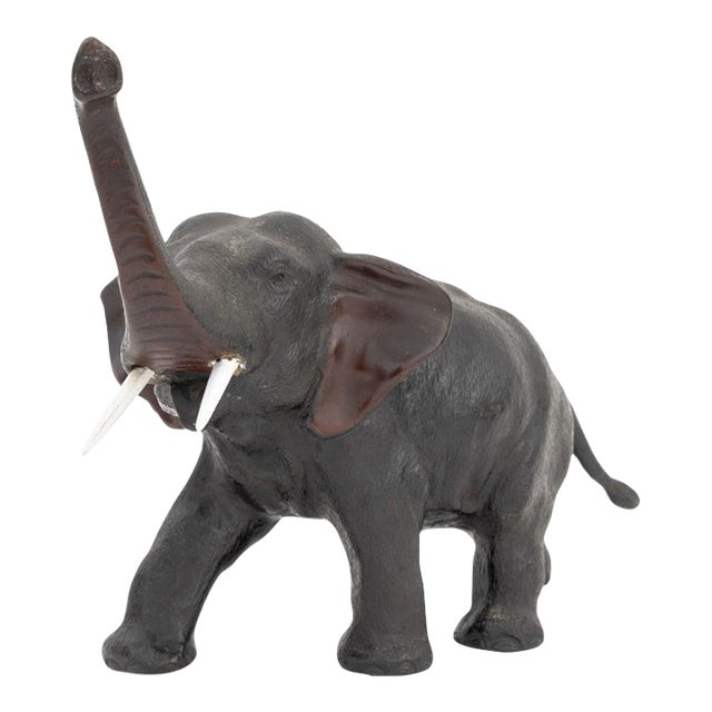 Elephant Patinated Bronze Sculpture For Sale
