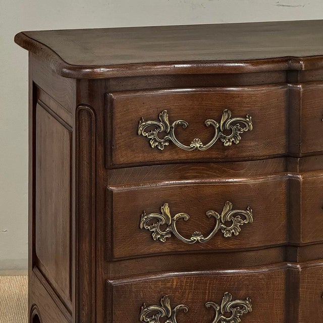 Antique Country French Louis XV Style Solid Oak Commode For Sale - Image 9 of 18