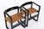 Wood Mid Century Modern Black Lacquer and Brown Leather Arm Chairs 1970s For Sale - Image 7 of 15