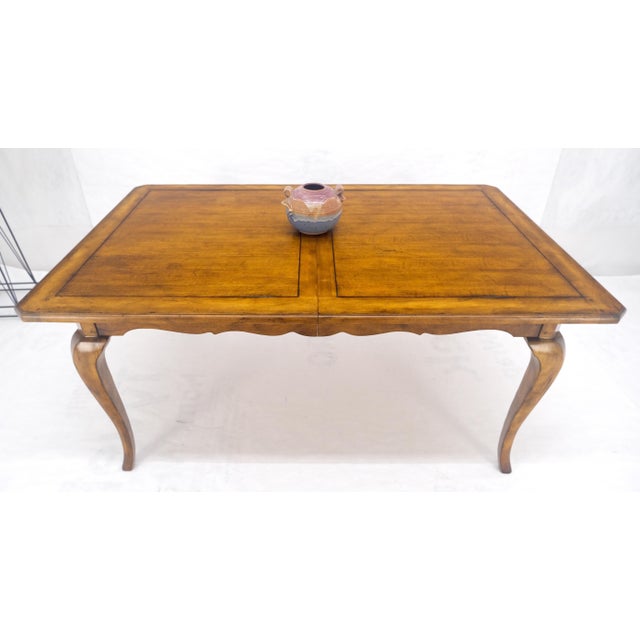 Brown Chestnut and Cherry Country French Cabriole Leg 2x18" Leaves Dining Table MINT For Sale - Image 8 of 12