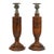 English Oak Candlesticks With Ornate Cups, Pair For Sale