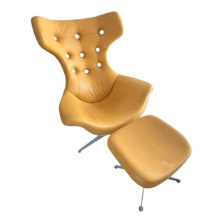 Poltrona Frau Regina Leather Lounge Chair & Ottoman For Sale