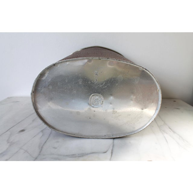 Brown Vintage Reynolds Hammered Aluminum Waste Basket For Sale - Image 8 of 9