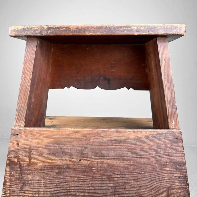 Brown Minimalist Fumidai Step Stool, Japan, 1920s For Sale - Image 8 of 16