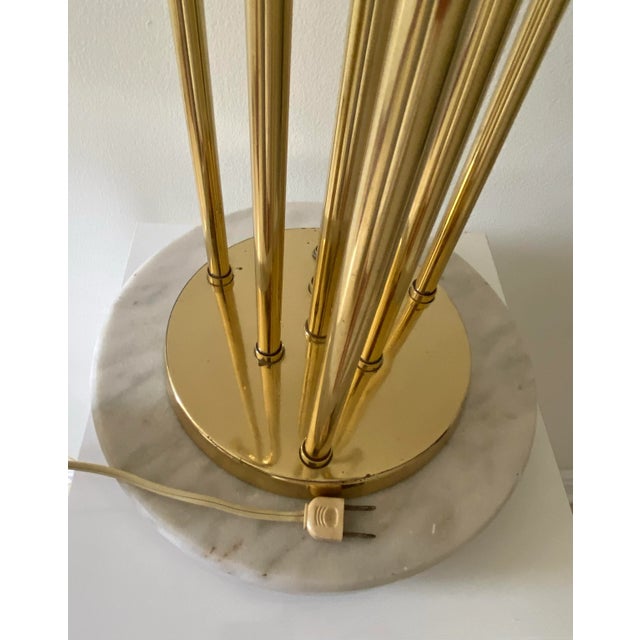 Vintage Tommi Parzinger Style Brass Plated Lamp With Marble Base For Sale - Image 11 of 12