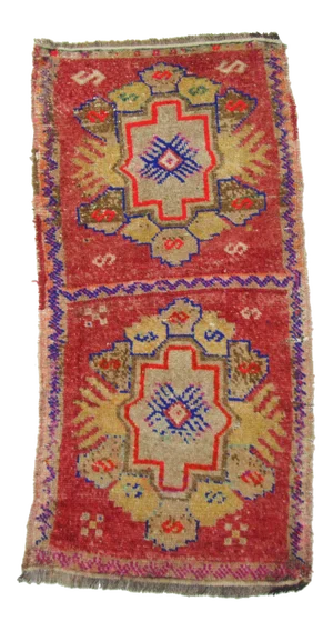 Vintage Handknotted Mini Turkish Kars Region Rug
