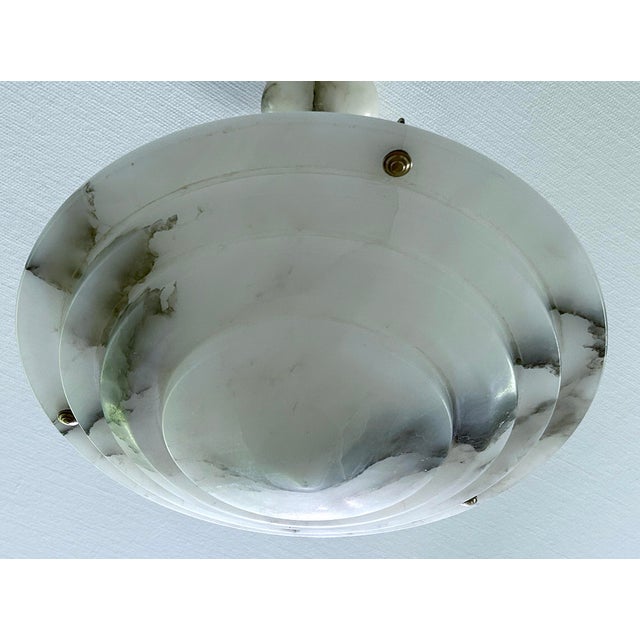 Art Deco French Pendant Light in Alabaster Marble, 1930s For Sale - Image 13 of 18
