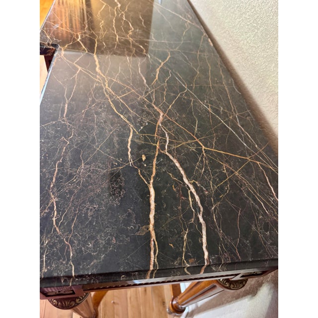 Wood French Louis XVI Inspired Henredon Marble Top Console For Sale - Image 7 of 12