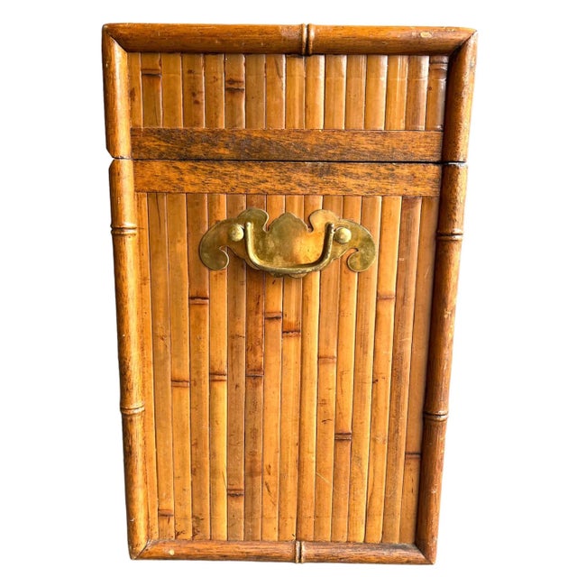 1970s 1970s Vintage Rattan Bamboo Trunk For Sale - Image 5 of 8