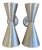 1950s Litecraft Double Cone Spun Aluminum Wall Lights Sconces - a Pair For Sale