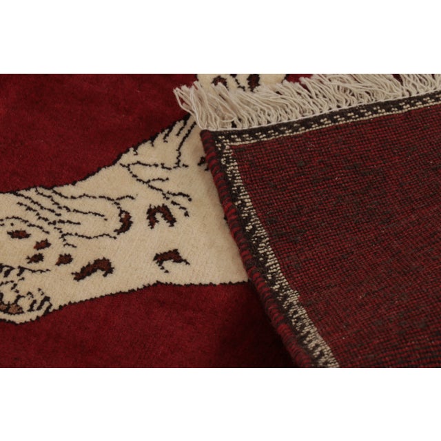 Red Vintage Gabbeh Pictorial Wool Gift-Sized Rug by Rug & Kilim, 1950-1959 For Sale - Image 8 of 8