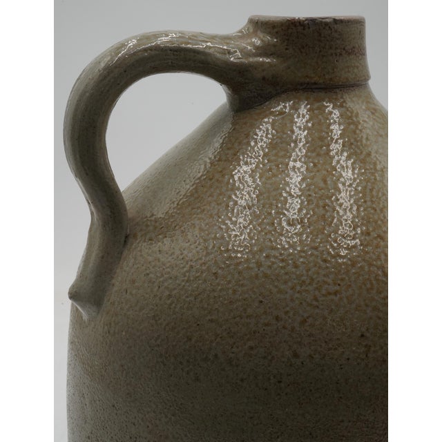 Late 19th Century Antique Blue Stoneware Crock Jug W. Handle W. Bird For Sale - Image 5 of 11
