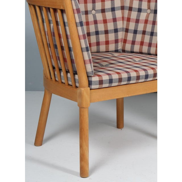 1960s Tremmestole / Horseshoe Lounge Chairs in Beech attributed to Børge Mogensen for Fredericia, 1960s, Set of 2 For Sale - Image 5 of 9