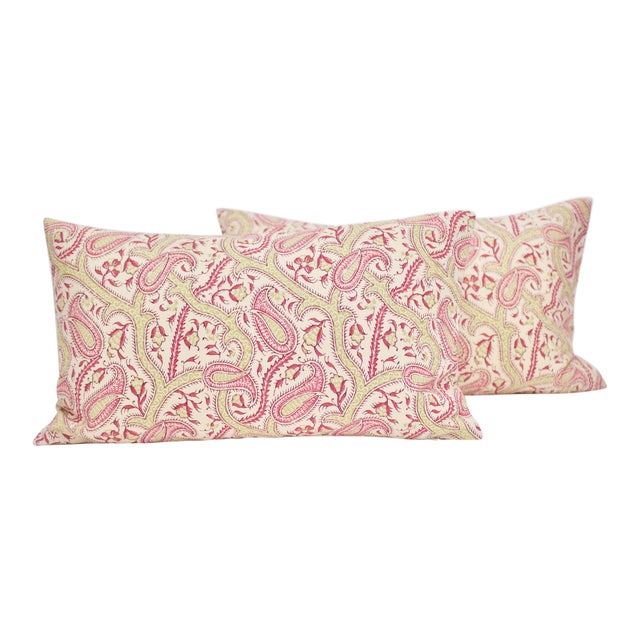 Elizabeth Benefield "Sultan's Paisley" 20" X 12" Lumbar Pillows - a Pair For Sale
