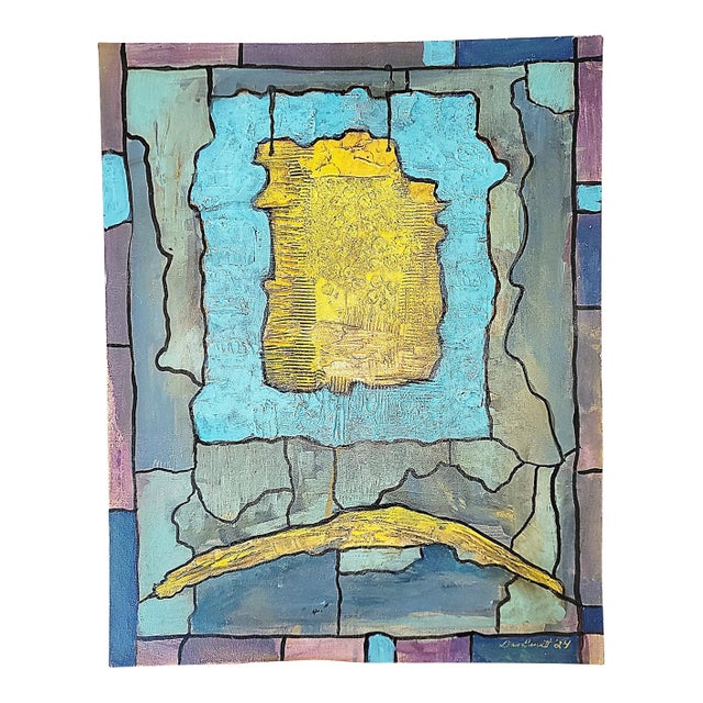 Abstract Texured Painting on Board, Dan Bennett For Sale