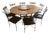 1980s Custom 68” Round French Country Dining Set - 9 Pieces For Sale