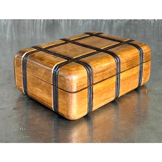A beautiful blend of form and function, this vintage carved grid box brings artisanal charm and a touch of bohemian...