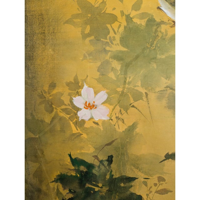 Hawaiian Artist Hiroshi Honda (1910-1970) Original Japanese Kacho-Ga Painting "Bokkotsu on Silk" For Sale - Image 9 of 10