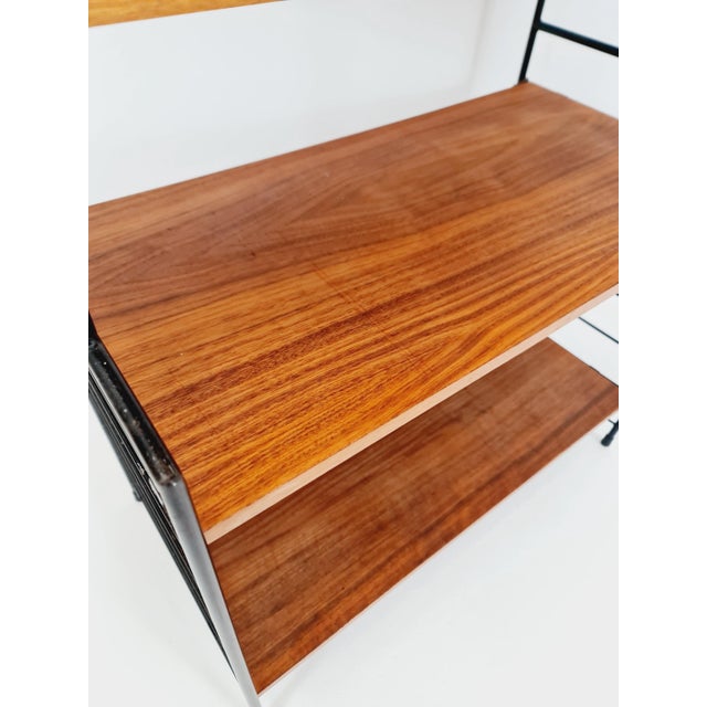 Vintage String Bookshelf in Walnut from WHB Germany, 1950s For Sale - Image 9 of 18