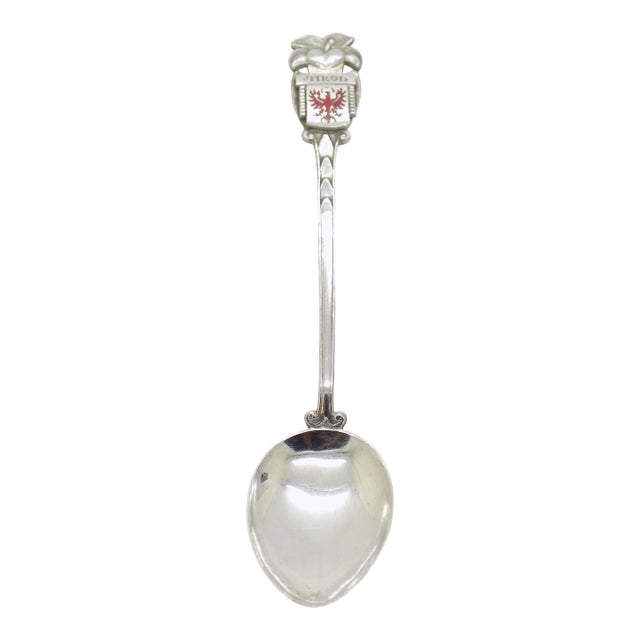 Vintage Austrian Handmade Genuine Silver Souvenir Collector Spoon Tirol For Sale