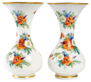 19th Century Baccarat Opaline Vases, Set of 2