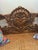 1970s Vintage Hand-Carved Cane Bench With Ornate Floral Crest For Sale - Image 5 of 7