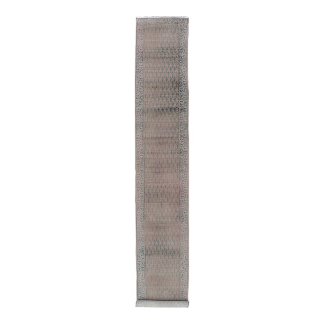 Seraband Runner With Intricate Pattern in Light Blue Field For Sale