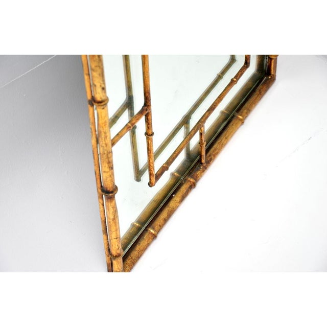 Vintage Italian Gilt Metal Mirror, 1971 For Sale - Image 9 of 12