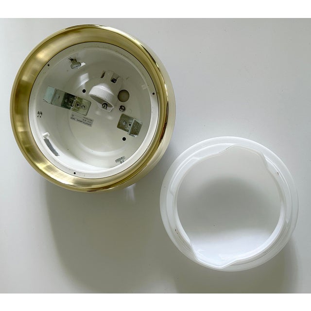 Gold Vintage Brass and Glass Sconce from Limburg For Sale - Image 8 of 11