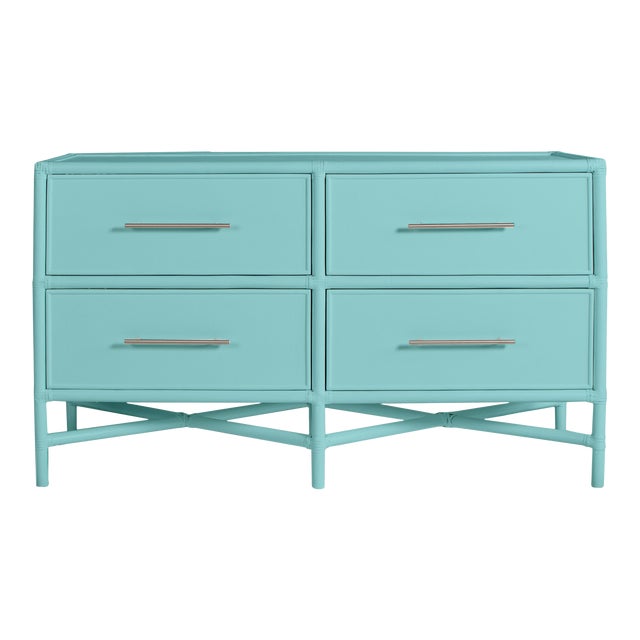 Verona Four-Drawer Dresser in Turquoise For Sale