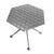A hexagonal aluminum occasional table designed by Alexander Girard for Branif Airlines circa 1967. Made from die-cast...