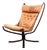 1960s Mid Century Danish Modern Lounge Chair Tan Brown Leather Attributed to Sigurd Ressell Falcon For Sale