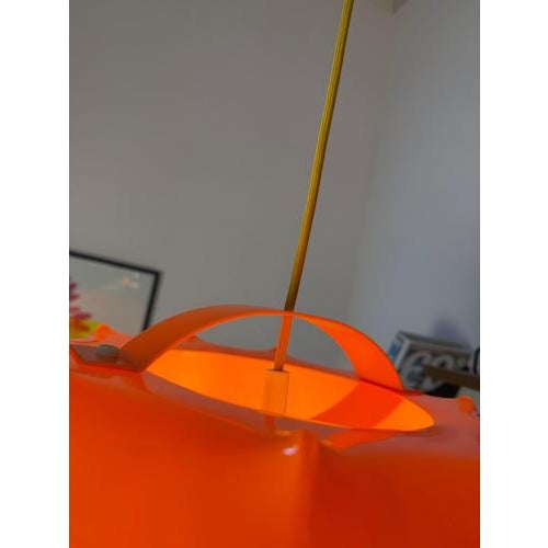 Orange Pendant Lamp with Yellow Cable from Ilka Plast For Sale - Image 10 of 11