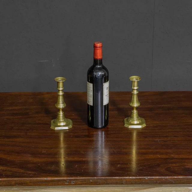 Metal Victorian Brass Candlesticks, Set of 2 For Sale - Image 7 of 8