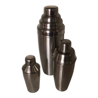 Set of 3 Stainless Steel Cocktail Shakers For Sale