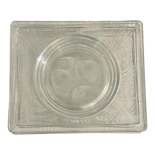 Vintage 1934 Heisey “New Era” Art Deco Etched Glass Plates - Set of 4 For Sale