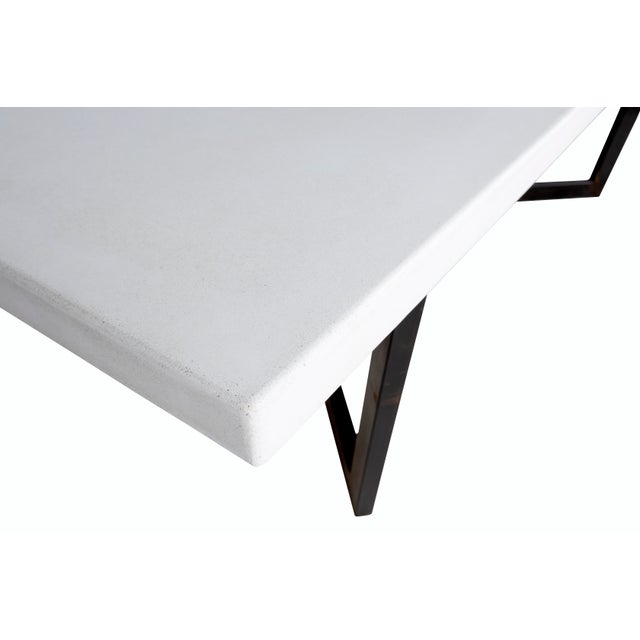 Modern Cement and Steel Dining Table For Sale In Dallas - Image 6 of 7