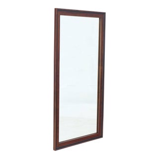 Mid Century Modern Oiled Walnut Frame Rectangular Mirror For Sale