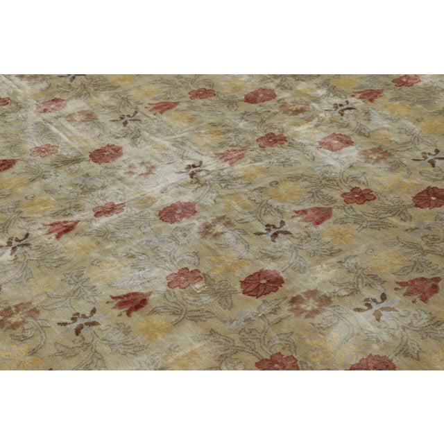 2010s Rug & Kilim’s Spanish Style Rug in Off-White-Beige With Floral Patterns “Bilbao” For Sale - Image 5 of 8