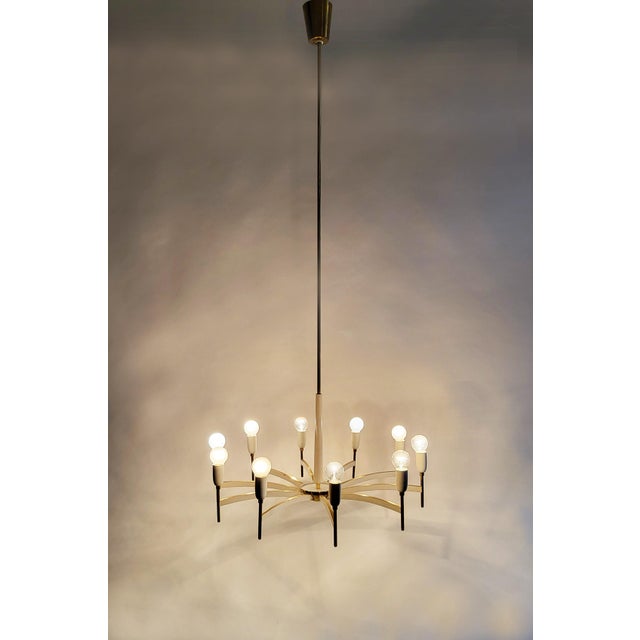 Mid-Century Modern Austrian Brass Chandelier by Rupert Nikoll, 1950s For Sale - Image 6 of 15