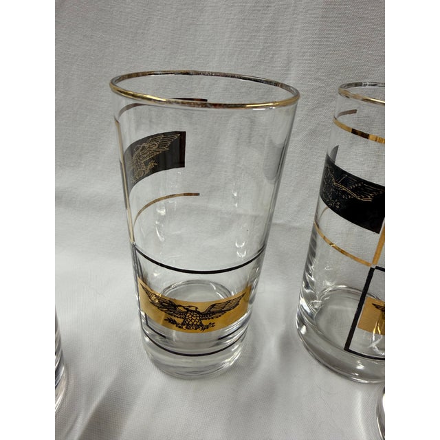 1960s Golden Eagle High Ball Glasses Set of 6 For Sale - Image 4 of 7