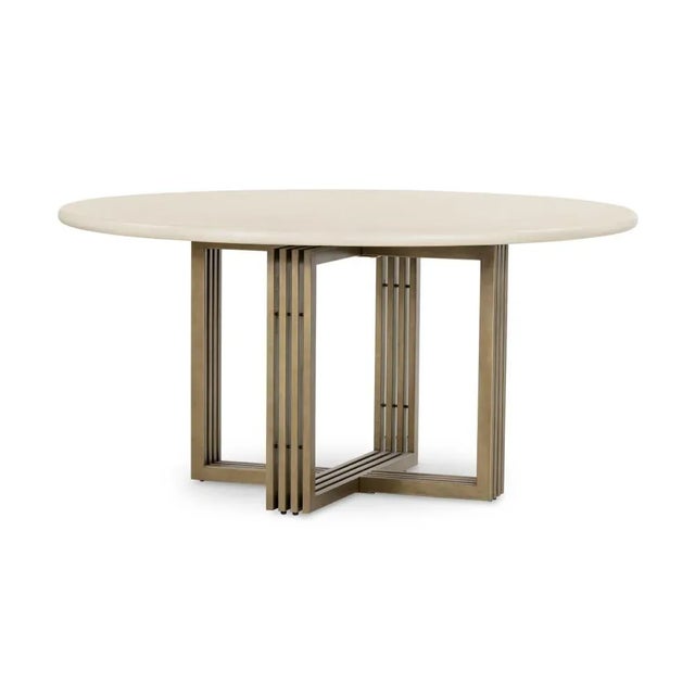 Four Hands Mia Round Dining Table, Parchment White For Sale - Image 11 of 11