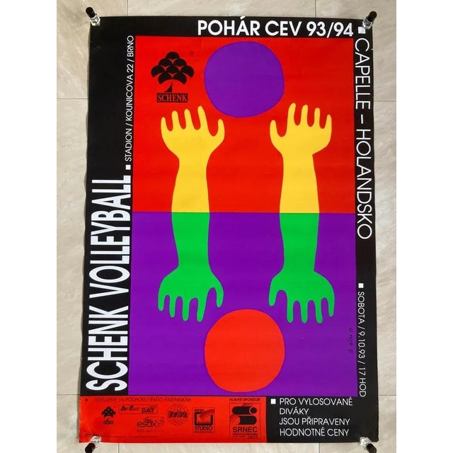 Volleyball Poster, Czechoslovakia, 1993 For Sale - Image 6 of 7
