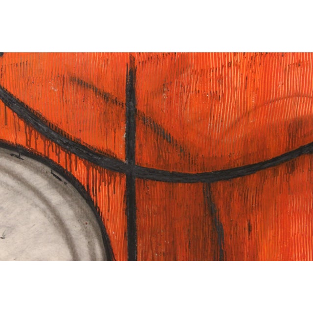 Abstract "Untitled # 84" Large Red Toned Geometric Abstract 1980s For Sale - Image 3 of 6