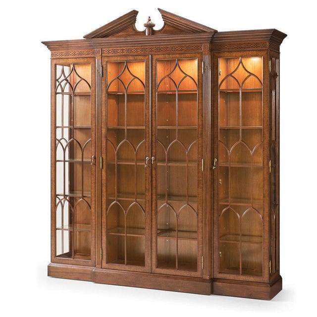 Wood Walnut Display Bookcase For Sale - Image 7 of 12