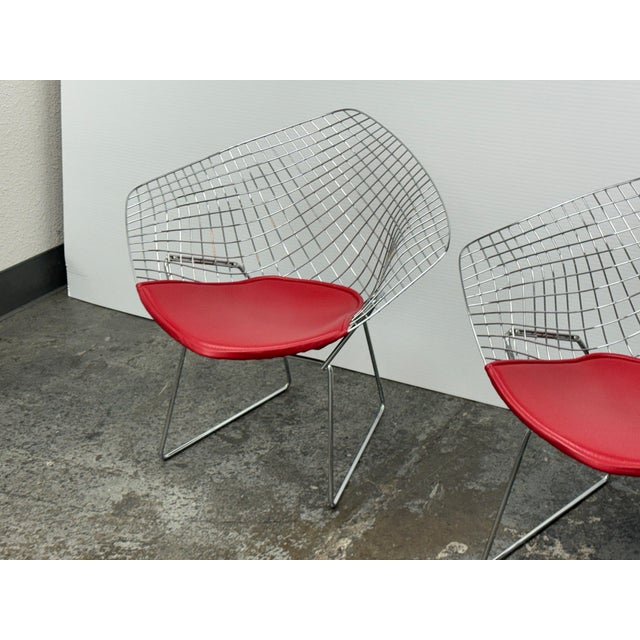 Late 20th Century Harry Bertoia for Alivar Diamond Arm Chairs, Pair For Sale - Image 5 of 12
