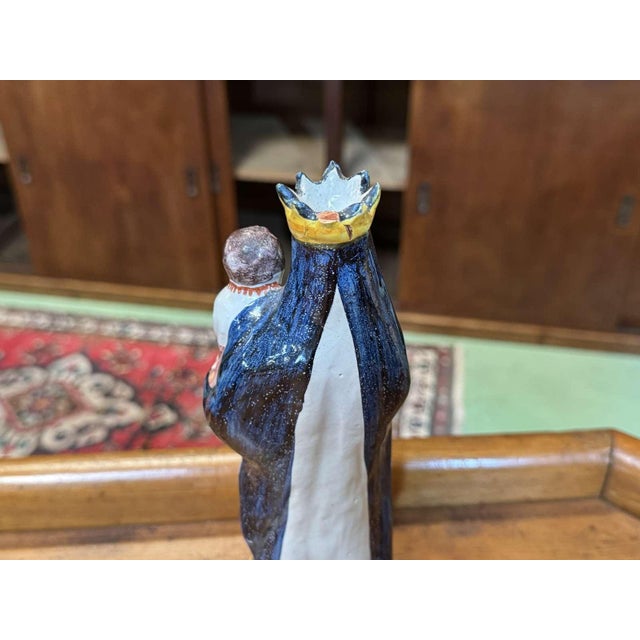 Ceramic Late 19th Century Saint Mary in Breton Earthenware For Sale - Image 7 of 13