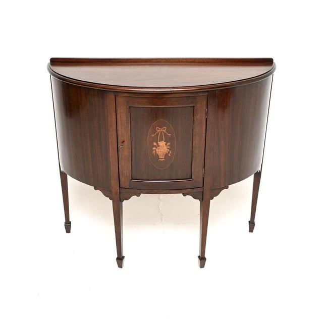 Antique Edwardian Bow Front Cabinet, 1900 For Sale - Image 10 of 10